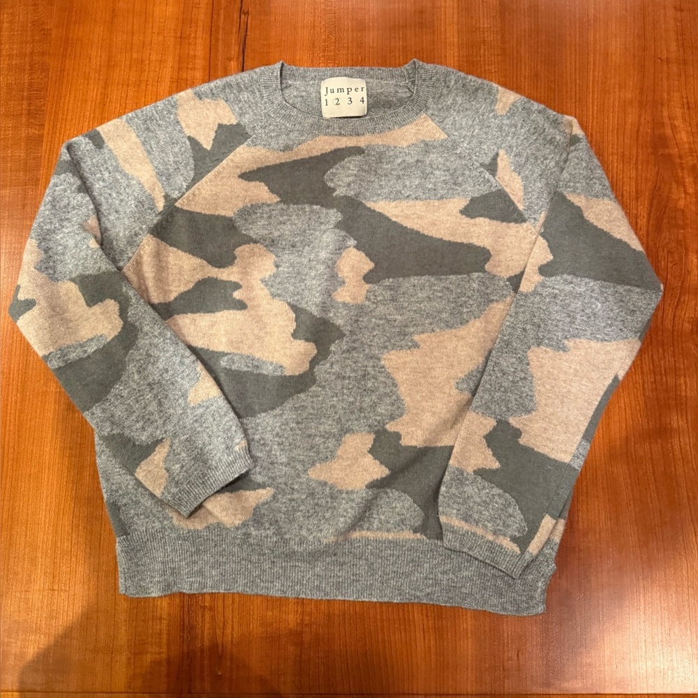 Jumper 1234 Gray and Tan Cashmere Women's Sweater